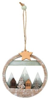 Moses Kerst hanger winterlandschap hout assorti
