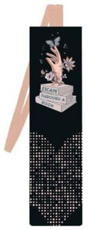Moses Libri_x Boekenlegger Escape Karton/elastiek Zwart/roze