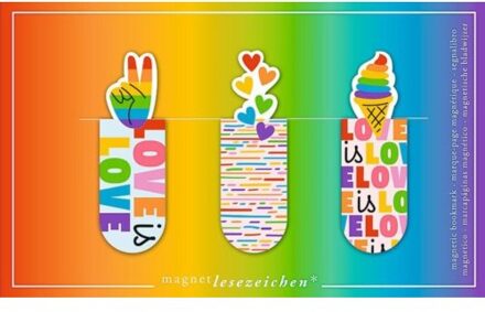 Moses magnetische boekenlegger rainbow love set van 3