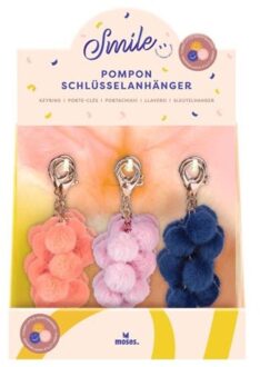 Moses Smile sleutelhanger pompon assorti