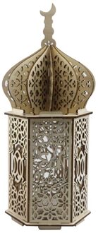 Moslim Festival Licht Ramadan Eid Mubarak Decoraties Houten Led Lamp H056 45