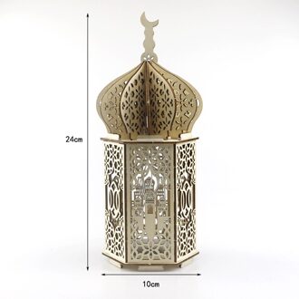 Moslim Festival Licht Ramadan Eid Mubarak Decoraties Houten Led Lamp Paleis Vuurtoren Islam Feestartikelen