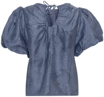 Moss Copenhagen Blouse korte mouw 19618 orkidea Blauw - S