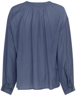 Moss Copenhagen Blouse lange mouw 19621 gabrielle - maat S / M Blauw