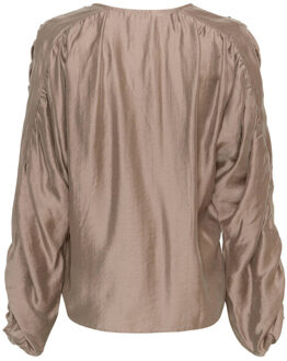 Moss Copenhagen Blouse lange mouw 19719 ramona - maat XS / S Bruin