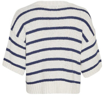 Moss Copenhagen Hannalie trui 2/4 mouw gestreept Wit - XS / S