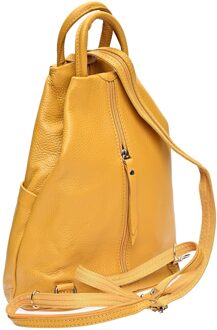 Mosterd Leren Tas Mosterdgeel