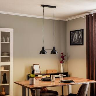 Mostrid hanglamp, zwart, 2-lamps mat zwart