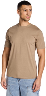 Moswood T-shirts Heren - Bruin - Maat M - Katoen Jersey Brown