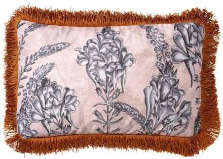 MOTI - Sierkussen met bloemenpatroon 30x50 cm Pumice Stone - beige