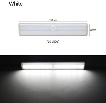 Motion Sensing Led 10LED wit licht / USB Rechargeable