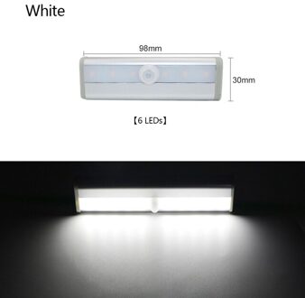 Motion Sensing Led 6LED wit licht / USB Rechargeable