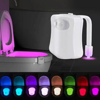 Motion Sensor Toiletbril Verlichting 8 Kleuren Backlight Toiletpot Automatische Night Lamp 3 * AAA Seat Sensor Licht LED wc Lamp