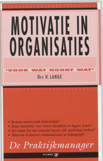 Motivatie in organisaties - Boek H. Lange (9026717873)