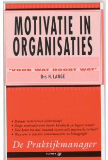 Motivatie in organisaties - Boek H. Lange (9026717873)