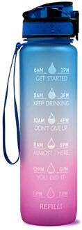 Motivatie Water Fles Met Tijd Marker Lekvrij Fles Voor Fitness Sport Motivatie Water Fles Met Tijd Marker blauw gradient