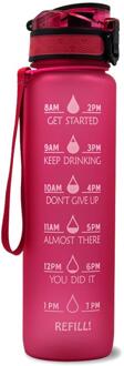 Motivatie Water Fles Met Tijd Marker Lekvrij Fles Voor Fitness Sport Motivatie Water Fles Met Tijd Marker rood