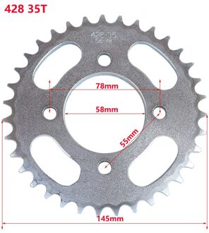 Motocross 428 Kettingen 35 T 35 T Kettingwielen Tandwiel Cog Voor Vuil Pit Bike Gas Scooter Motorfiets