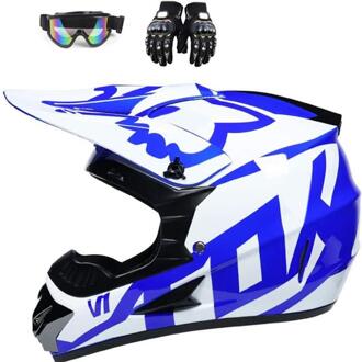 Motocross Helm Motorfiets Helm Met Bril Handschoenen Gezicht Cover Voor Motocross Straat Fiets Off-Road Stad Reed Fiets
