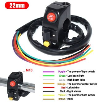 Motor Claxon Turn Signaal Elektrische Fog Lamp Light Start Stuur Controller Schakelaar 22Mm Motorfiets Switches