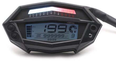 Motor Kilometerteller Universele Motorfiets Digitale Lcd Kilometerstand Snelheidsmeter Toerenteller Backlight 12V