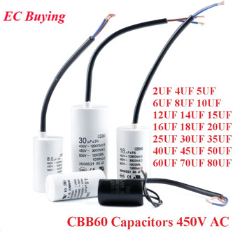 Motor Run Capacitors CBB60 450V AC Starting Capacitor 5% 2/4/5/6/8/10/12/14/15/16/18/20/25/30/40/45/70/80UF for Washing Machine