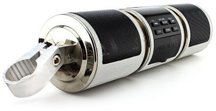 Motorbike Muziekspeler Fm Radio Bluetooth Motorfiets Waterdichte Stuur Audio Versterker Stereo Speaker Systeem MP3 Usb 12V zilver