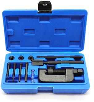Motorcycle Bike Chain Breaker Splitter Link Klinken Reparatie Tool Set Lanceert Pin Chain Druk Handvat Accessoires Met Carry Doos