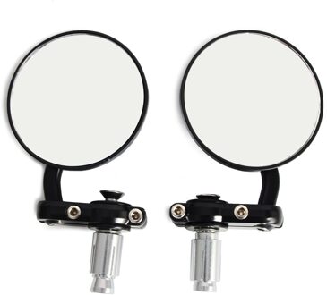 Motorcycle Black 7/8 "Ronde Bar End Spiegels Moto Motorrijwiel Scooters Achteruitkijkspiegel Zijspiegels Cafe Racer