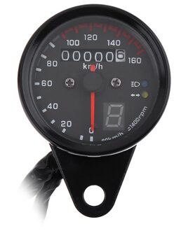 Motorcycle Cafe Racer Snelheidsmeter Kilometerteller Gauge 0-160 Km/h Instrument Met Led Indicator