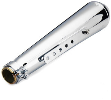 Motorcycle Cafe Racer Uitlaatpijp met Glijdende Beugel Mat Zilver alle