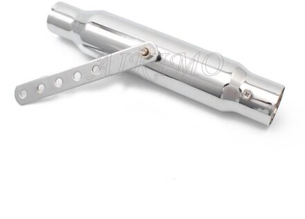 Motorcycle Cafe Racer Uitlaatpijp met Glijdende Beugel Mat Zwart Zilver Universele