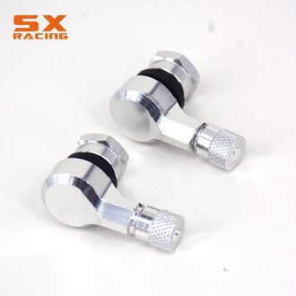 Motorcycle Cnc Universal Oranje 2 Stuks Velg Wiel Klepstelen Band Band Cap 90 Graden Voor Ktm Duke Rc Smc R Super Smt Adventure Rc Zilver