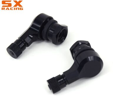 Motorcycle Cnc Universal Oranje 2 Stuks Velg Wiel Klepstelen Band Band Cap 90 Graden Voor Ktm Duke Rc Smc R Super Smt Adventure Rc zwart