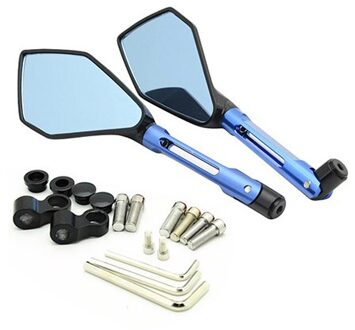 Motorcycle Cnc Verstelbare Grote Achteruitkijkspiegel Vouwen Side Spiegels Voor Honda Pcx 150 125 Forsa Kawasaki Suzuki Yamaha Ducati blauw