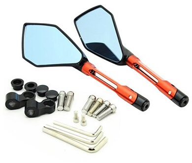 Motorcycle Cnc Verstelbare Grote Achteruitkijkspiegel Vouwen Side Spiegels Voor Honda Pcx 150 125 Forsa Kawasaki Suzuki Yamaha Ducati oranje