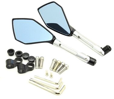 Motorcycle Cnc Verstelbare Grote Achteruitkijkspiegel Vouwen Side Spiegels Voor Honda Pcx 150 125 Forsa Kawasaki Suzuki Yamaha Ducati zilver