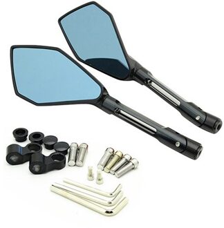 Motorcycle Cnc Verstelbare Grote Achteruitkijkspiegel Vouwen Side Spiegels Voor Honda Pcx 150 125 Forsa Kawasaki Suzuki Yamaha Ducati zwart