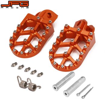 Motorcycle Cnc Voetsteunen Pedalen Voetsteunen Voetsteunen Met Pin Lente Voor Ktm Sx Sxs Exc EXC-G Mxc Xc Xcw xcf Xcfw Smr 125 350 530 Oranje