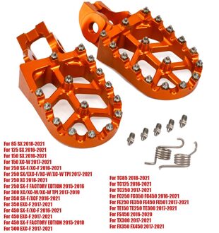 Motorcycle Cnc Voetsteunen Pedalen Voetsteunen Voor Ktm Sx Sxf Exc Excf Xc Xcf Xcw Xcfw 65 85 125 150 200 250 300 350-1290 Adv 2016 oranje