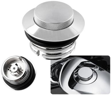 Motorcycle Flush Pop Up Reservoir Gas Cap Vented Brandstoftank Reservoir Gas Cap Voor Harley Bike Scooter Verchroomde wit