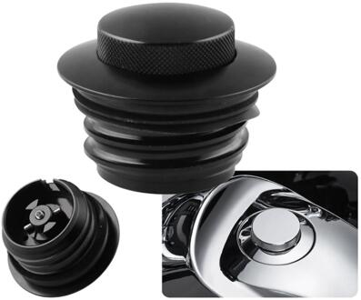 Motorcycle Flush Pop Up Reservoir Gas Cap Vented Brandstoftank Reservoir Gas Cap Voor Harley Bike Scooter Verchroomde zwart