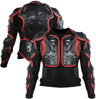 Motorcycle Full Body Armor Jacket Spine Borst Bescherming Gear Fiets Fietsen Vest Zwart En Rood Motorfiets Auto Accessoires Xl