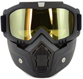 Motorcycle Goggles Off-Road Helm Bril Winddicht Glazen Goggles Masker Goggles Ski Veilig Spiegel Helmetty Beschermende Ski Maskers geel lens