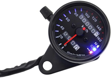 Motorcycle Snelheidsmeter Delicate Retro 12V Motorfiets Snelheidsmeter Kilometerteller Met Neutrale Gear Koplamp Indicator
