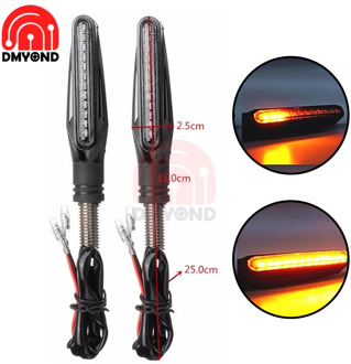 Motorcycle Turn Signal Light LED Tail Flasher Water Flowing Blinker Turn Signal Black Shell Amber Yellow Light for Honda Kawasak