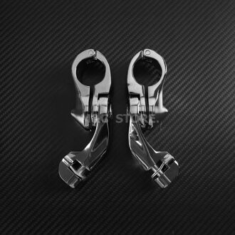 Motorfiets 1.25 "Verstelbare Snelweg Crash Bar Clamp Motor Guard Voetsteunen Mounts Chrome Kits Voor Harley Sportster Touring Dyna 2xMounting Clamps