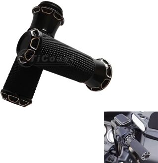 Motorfiets 1 "25Mm Stuur Elektronische Gasklep Handgrepen Voor Harley Touring Road King Street Glide Breakout Fat Boy softail zwart B
