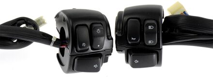 Motorfiets 1 "Stuur Schakelaars + Kabelboom Zwart/Chrome Voor Harley Touring Electra Glide Dyna Sportster Xl softail Handlebar controle A