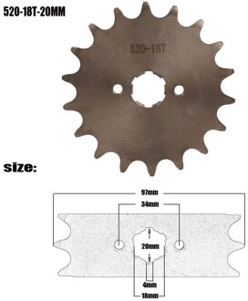 Motorfiets 520 18T Tand 20Mm Id Voor Motor Tandwiel Fit Pit Bike Atv Deel